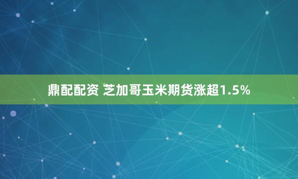 鼎配配资 芝加哥玉米期货涨超1.5%