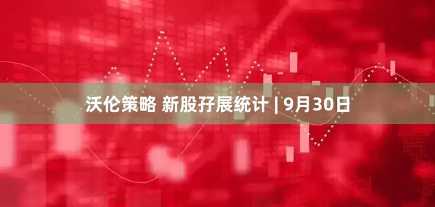 沃伦策略 新股孖展统计 | 9月30日